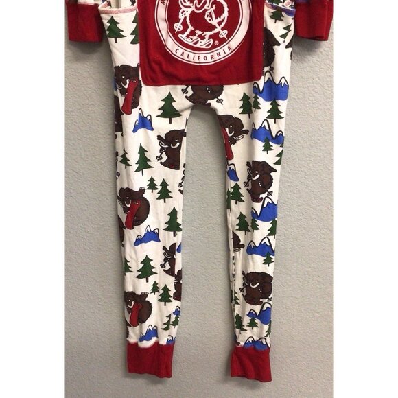 Lazy One Adult Flapjack Long John Trap Door Bear Bum Red Pajamas Large - Picture 9 of 12